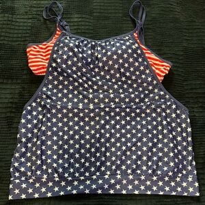 Flag/Star Patterned swim top